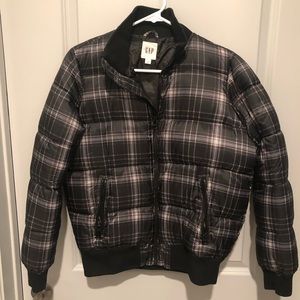 Gap Black/Plaid Bumper Jacket